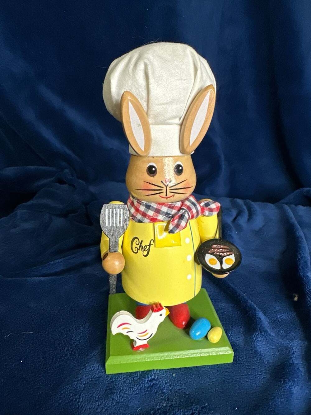 World Market 2015 Easter Bunny Chef Wooden Nutcracker
